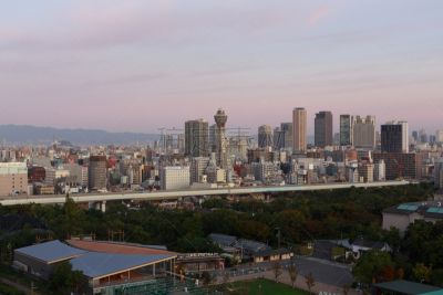通天阁,日本,都市风景,大阪府,主题建筑物,商务,当地著名景点,黄昏,现代,著名景点