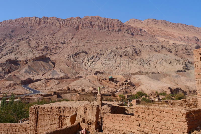 Ancient traditional residential old house in Tuyoq village valley inTurpan Xinjiang Province China.