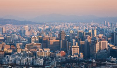 首尔,韩国,城市,江南区,英文字母N,水平画幅,山,夜晚,雪,无人