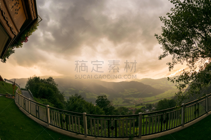 黄昏,风景,阿尔卑斯山脉,戏剧性的天空,雷雨,动物眼睛,平衡折角灯,在上面,鱼类,日落