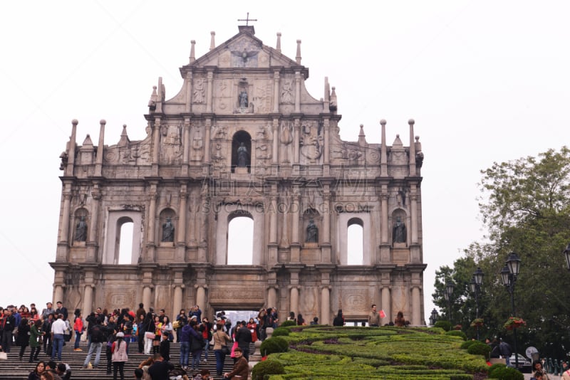 著名景点,大三巴牌坊,贞德,圣保罗遗址,殖民地式,美,建筑,灵性,外立面