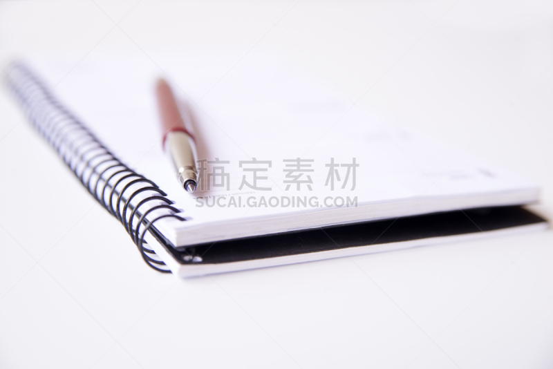 空白的,笔记本,水笔,红松,留言板,螺旋记事本,检查表,办公室,留白,办公用品