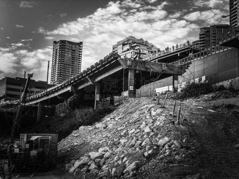 高架桥,美国西北太平洋地区,城市生活,华盛顿州,针孔照相机,公路,建筑业,著名景点,拆毁的,户外