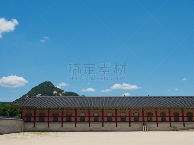 传统,宫殿,华丽的,旅途,过去,云,著名景点,古典式,韩国,建筑特色