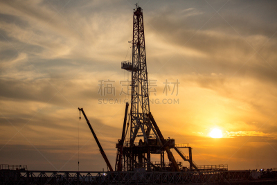 石油工业,水力压裂法,石油钻塔,曙暮光,技术,云,黄昏,页岩,商业金融和工业