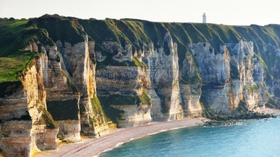 法国,诺曼底,诺曼底埃特塔尔海滩,风景,white cliffs,著名自然景观,草,著名景点,自然美,海岸线