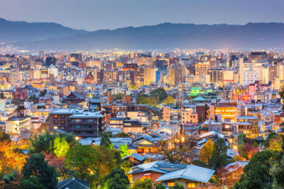 黄昏,京都府,都市风景,日本,商务,城镇景观,曙暮光,人类居住地,现代,著名景点