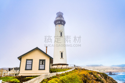 加利福尼亚,鸽子点灯塔,海岸线,白昼,太平洋,雾,1871,接力赛,停车