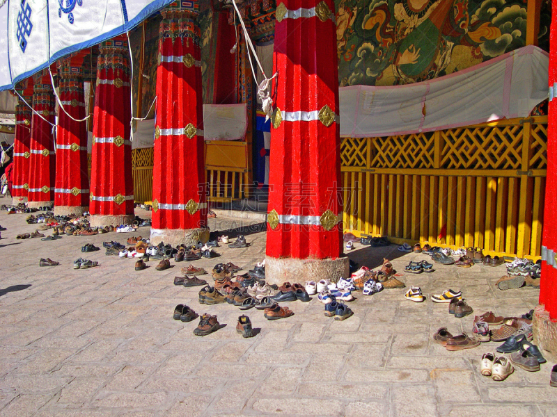 哲蚌寺,鞋子,寺庙,传教士,纪念碑,灵性,古董,水平画幅,东亚,过去