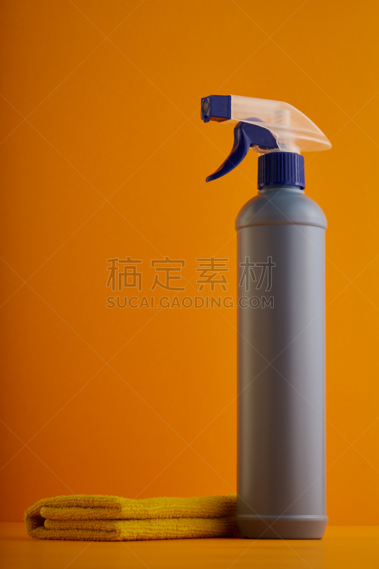 黄色,橙色背景,瓶子,清洗剂,纺织品,清洁器材,健康保健,平视角,喷,清洗