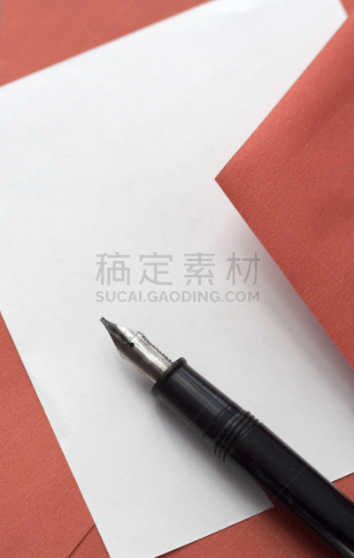 信函,空白的,红包,白皮书报告,墨水笔,垂直画幅,无人,色彩鲜艳,写字器具,信封