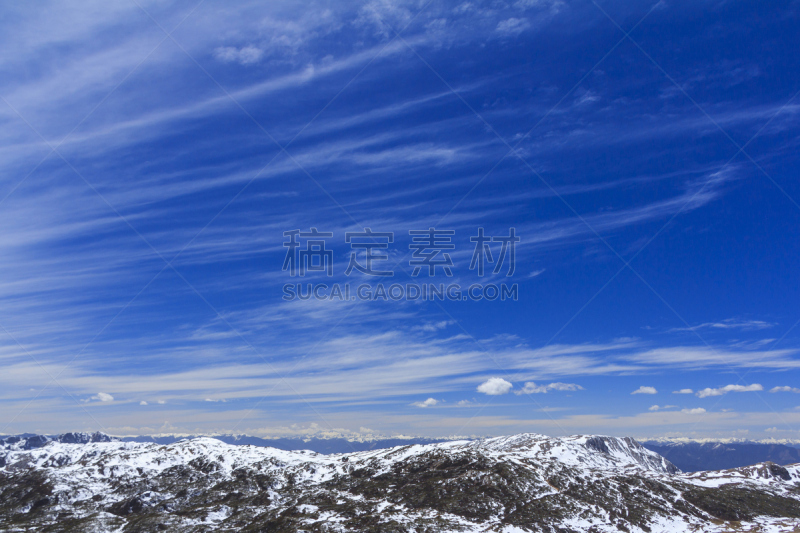 云南省,天空,雪,山,中国,蓝色,香格里拉,月亮谷,松赞林寺,勒马前行