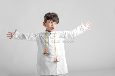 知识,男孩,传统服装,乐器,可爱的,传统,肖像,小的,面部表情,儿童