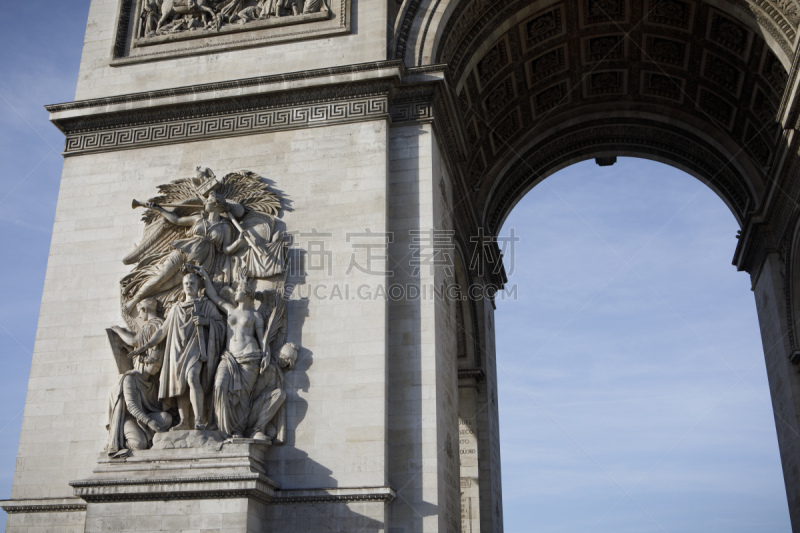 The Arc du Triomphe on the Champs Elysées in Paris, France in Paris, IDF, France