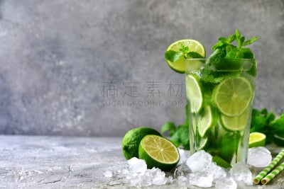 莫吉托,夏天,柑橘属,柠檬水