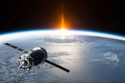 行星,三维图形,地球形,太空视角,空间站,太空船,球体,空间探索,技术,晴朗