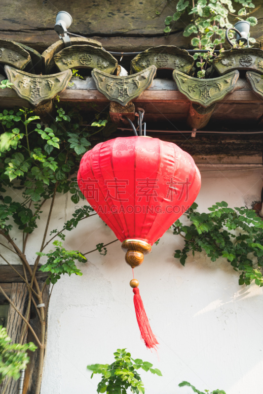灯笼,在下面,远古的,建筑体,传统,事件,房屋建设,春节,纸灯笼