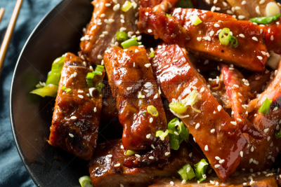 小排骨,烤肉架,自制的,格子烤肉,肋骨,烤的,食品,米,烤肉餐,中国食品