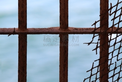 篱笆,生锈的,金属质感,洞