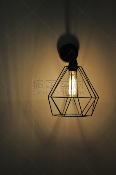 留白,电灯泡,灯,特写,金属丝,现代,灯罩,灯丝,室内,壁突式烛台