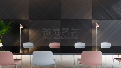 极简构图,住宅房间,会议中心,空的,暗色,木隔板,简单,椅子,现代,窗户
