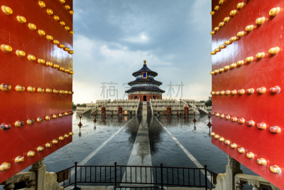 天坛,主题建筑物,华丽的,暗色,云,公园,圆顶建筑,户外,圆形