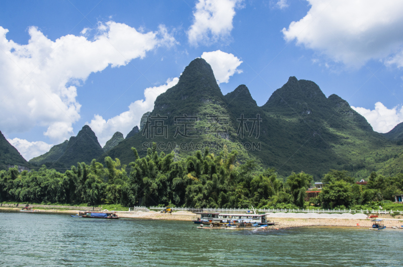 喀斯特,山,风景,秋天,漓江,丽江,阳朔,桂林,水,天空