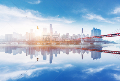 都市风景,重庆,水,天空,水平画幅,无人,海港,交通,户外,滨水