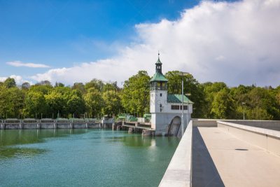 Hochablass Dam Lech Canal Augsburg Swabia Bavaria Germany