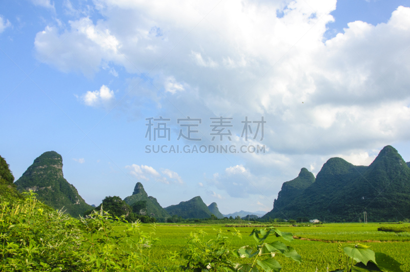 喀斯特,山,风景,玉龙雪山,遇龙河,阳朔,云南省,桂林,天空,水平画幅