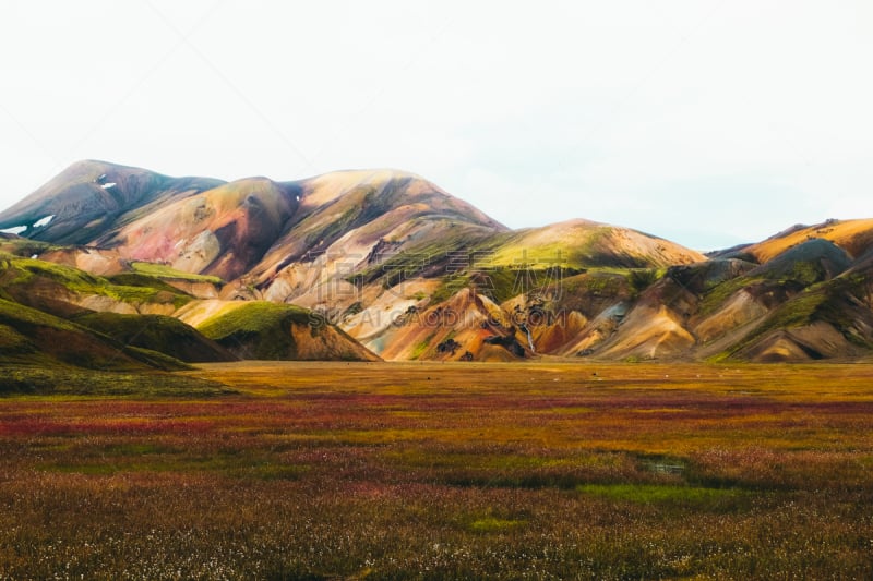 自然美,风景,草地,五彩山,在之间,原野,在上面,日出