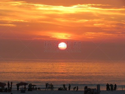 夏天,日落