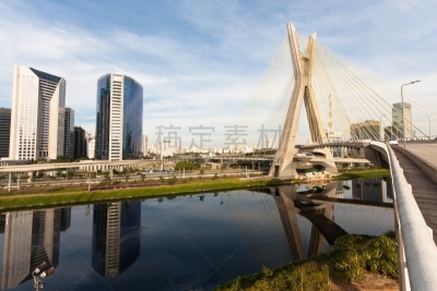 桥,河流,巴西,圣保罗州,在上面,特拉华,五月,2008,斜拉桥,开着的