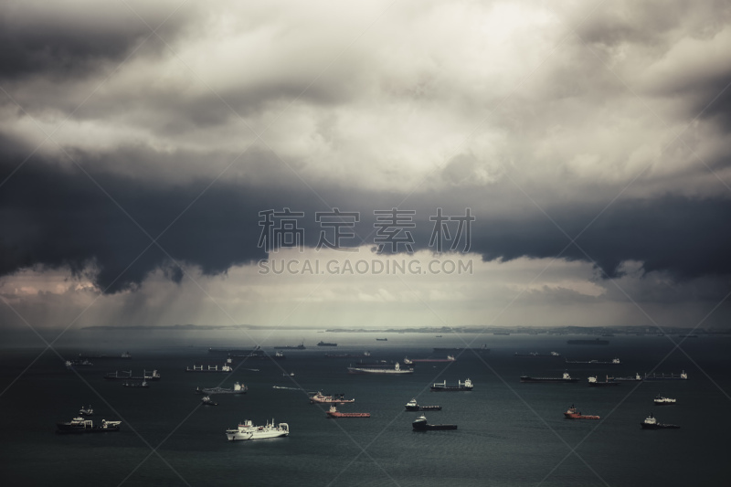 飓风,危险,散货船,滨海湾金沙酒店,摩托艇,驳船,固定的,暴雨,新加坡,水罐