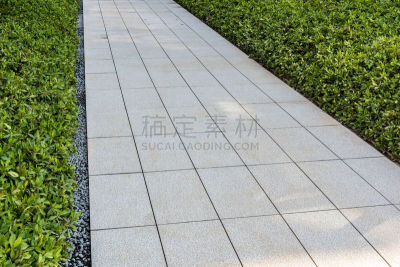 砖,草,路,绿色,风景,人行道,灰色,街道,透视图