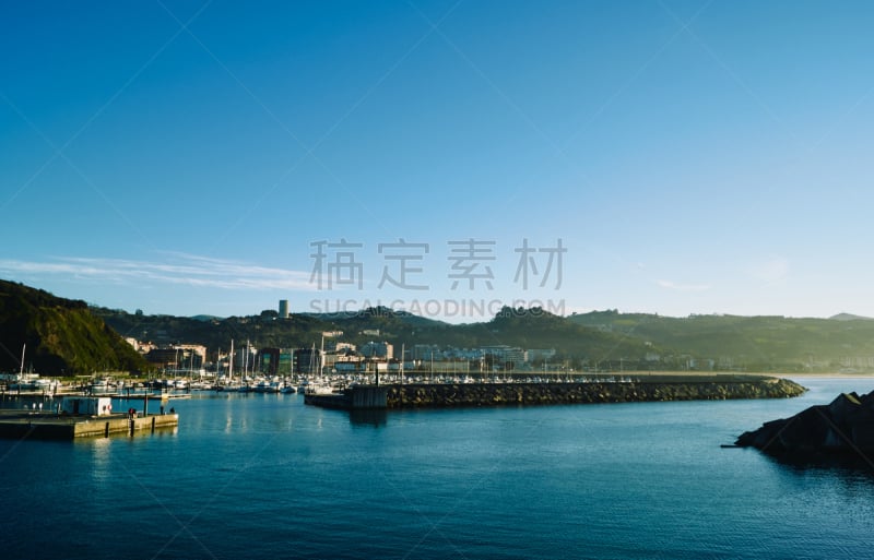 拉雷多,冬天,风景,平和,商用码头,彩色背景,海港,肖像,船