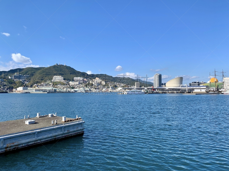 长崎,海港,都市风景,日本,山