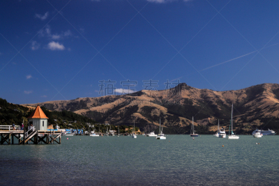 万里无云,夏天,Akaroa,风景,自然美,白昼