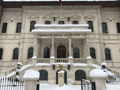 雪,锡瓦斯,土耳其,阿塔土克陵墓,冬天,过去,建筑物门,复古风格,古董,著名景点
