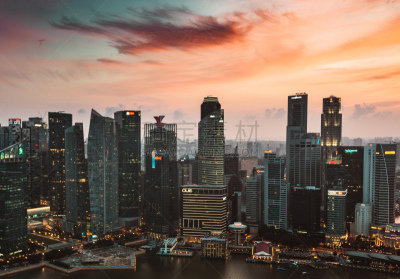 singapore skyline aerial view