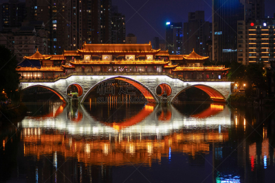 夜晚,廊桥,自然美,传统,曙暮光,黄昏,著名景点,餐馆,行人,河流