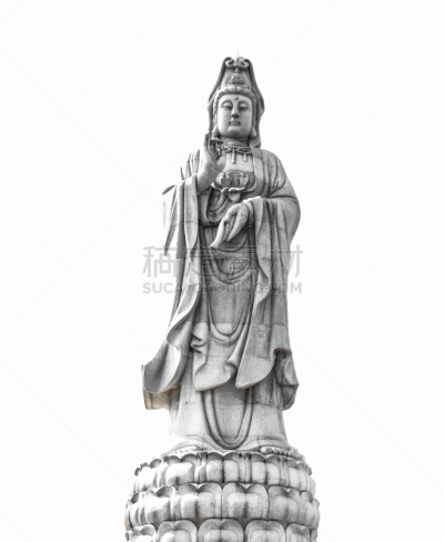 雕像,分离着色,白色背景,自然美,美,观音菩萨,灵性,艺术,无人,寺庙