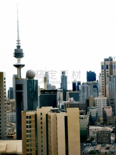 高大的,科威特,平视角,城市生活,华贵,云,波斯湾,现代,著名景点,岩石
