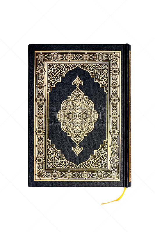 书,可兰经,冬青树,白色背景,特写,分离着色,传统,绘画插图,容器,印度尼西亚
