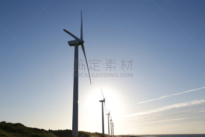 风轮机,天空,蓝色,背景,风,环境,云,环境保护,自然现象,能源