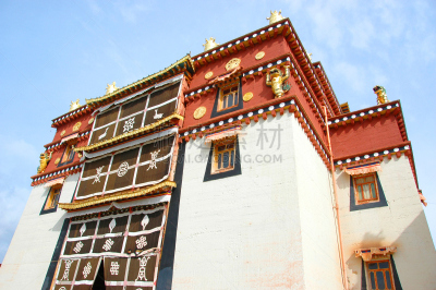 寺庙,喇麻庙,云南省,修道院,灵性,天堂,水平画幅,建筑,无人,符号