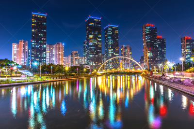 朝鲜半岛,仁川,中央公园,韩国,办公室,水,天空,未来,公园,新的