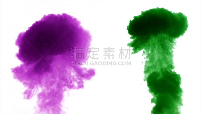 多色的,烟,分离着色,厚的,白色背景,多彩山口,灰白旱獭,尘暴,台风,烟雾