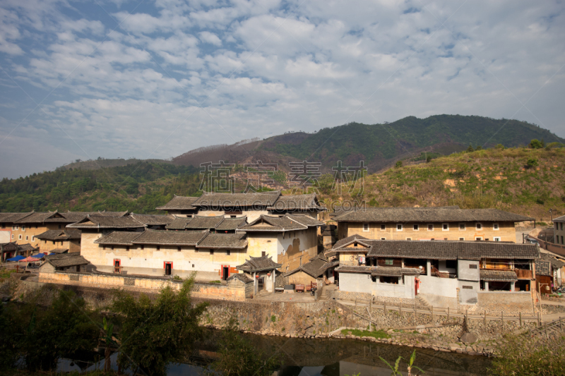 蒂卢,客家族,福建省,中国,传统,房屋建设,永定,厦门,留白,外立面