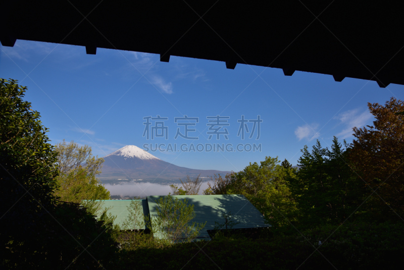 蓝色,富士山,天空